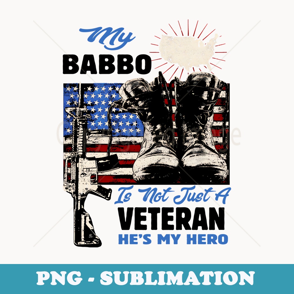 Veteran Babbo Dad USA Flag 4th Of July - Vintage Sublimation PNG Download