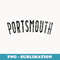 Vintage Portsmouth NH Black Script Text - Stylish Sublimation Digital Download
