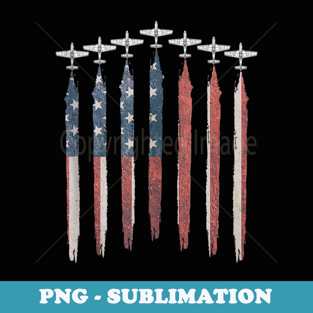 P51D Mustang WW2 Airplane USA Flag Airplane P51 4th Of July - Aesthetic Sublimation Digital File
