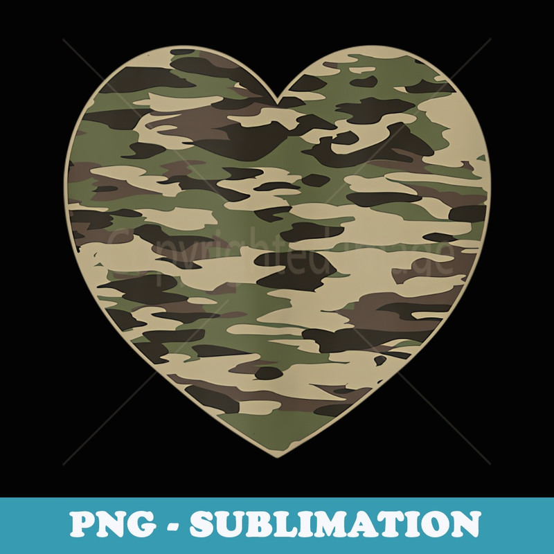 Camo Heart valentines day Camoflauge Military Tactical - Modern Sublimation PNG File