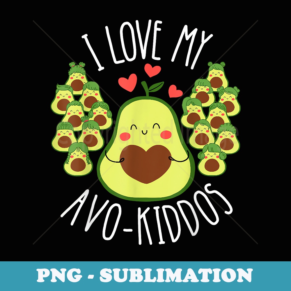Funny Teacher Avocado Valentines Day Cute Retro - PNG Transparent Sublimation File