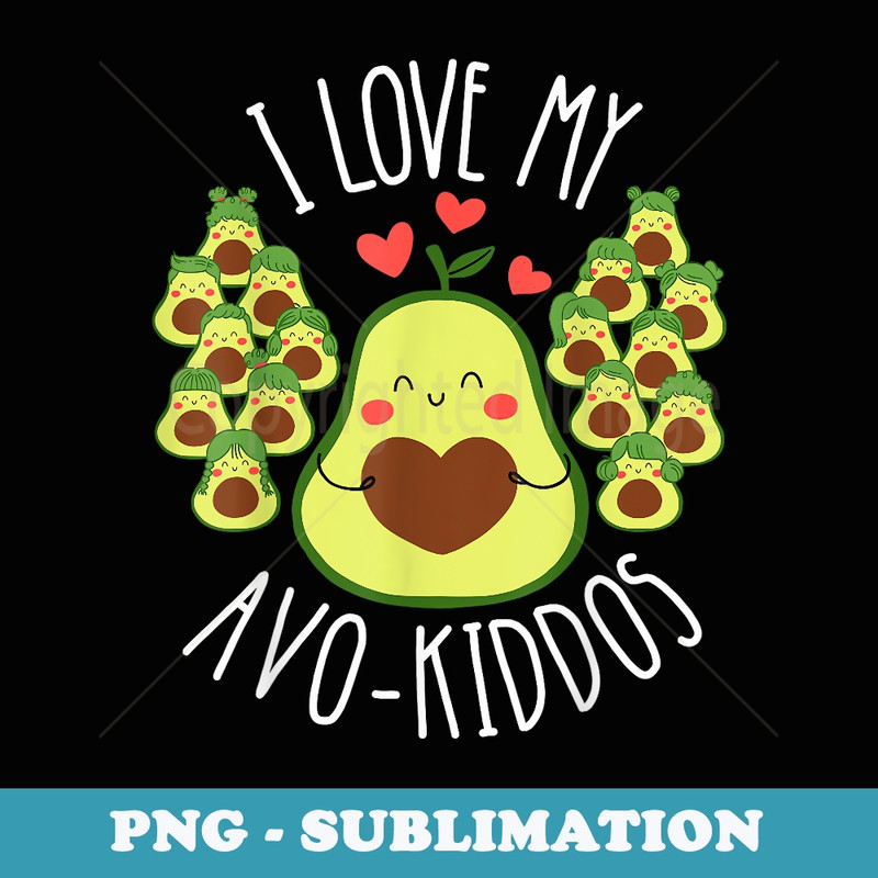 Funny Teacher Avocado Valentines Day Cute Retro - PNG Transparent Sublimation File
