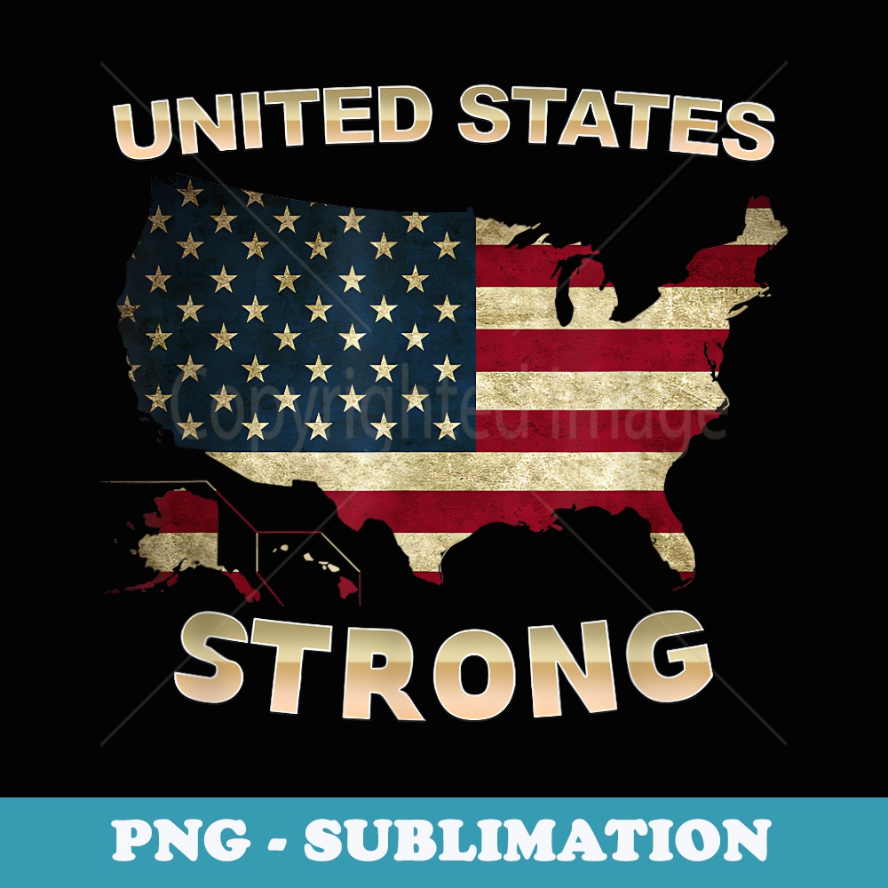 United States Strong Cool Vintage American Flag - Vintage Sublimation PNG Download