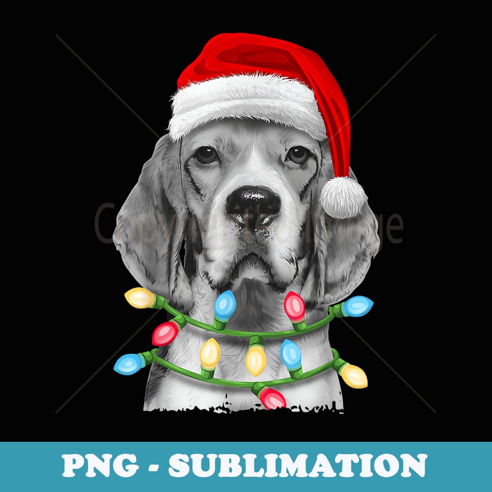 Beagle Santa Christmas Tree Lights Xmas Boys Men Dog Dogmas - Premium Sublimation Digital Download