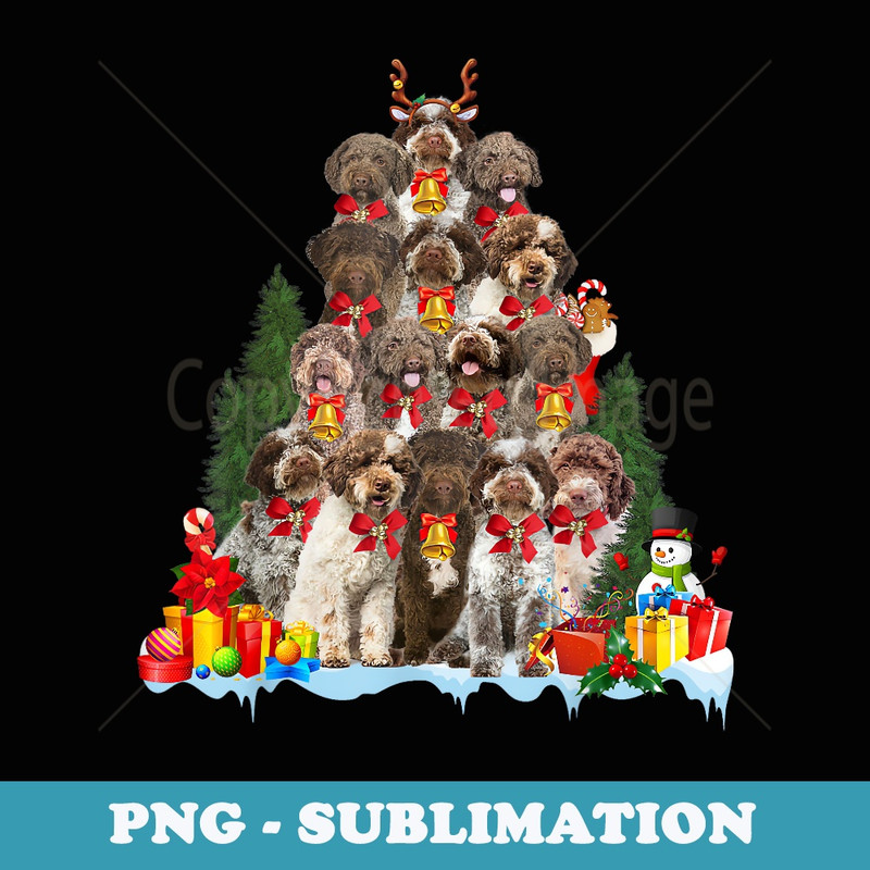 Christmas Pajama Lagotto Romagnolo Xmas Tree s Dog Lover - Modern Sublimation PNG File
