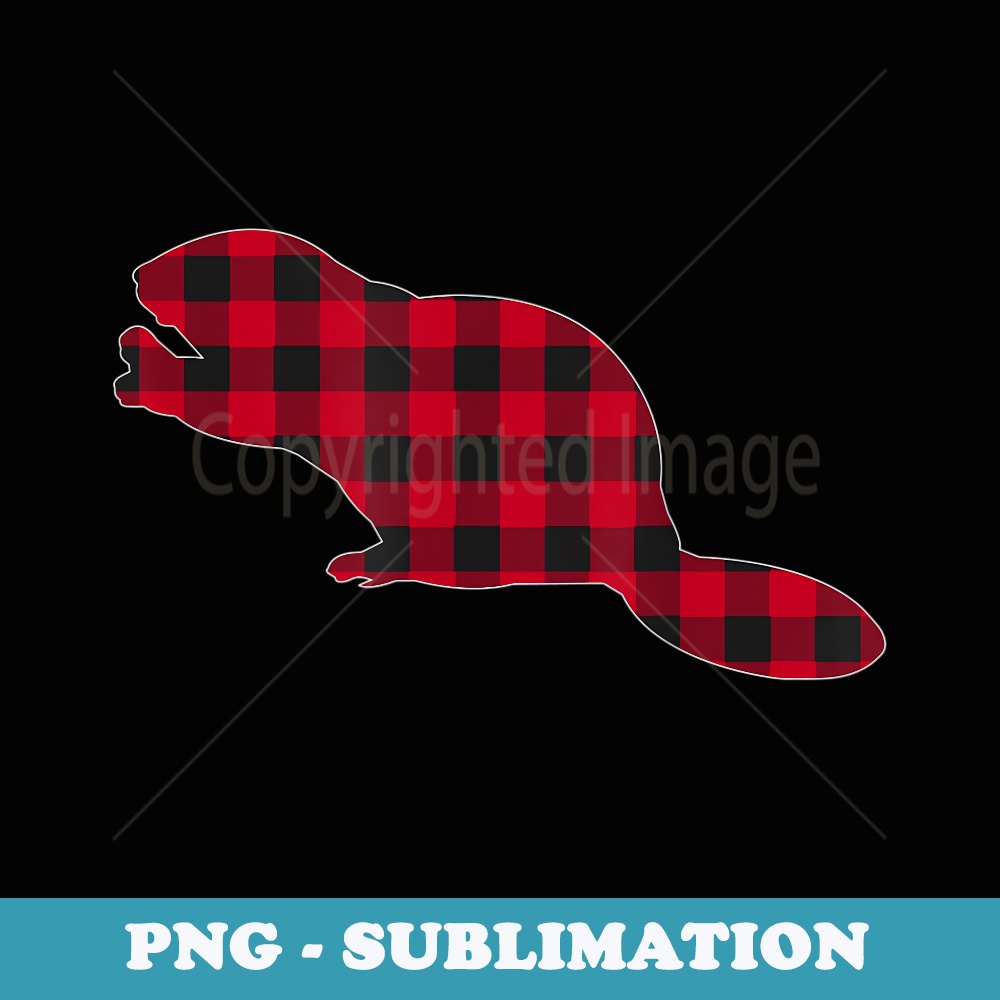Red Plaid Beaver Christmas Matching Buffalo Family Pajama - Premium PNG Sublimation File