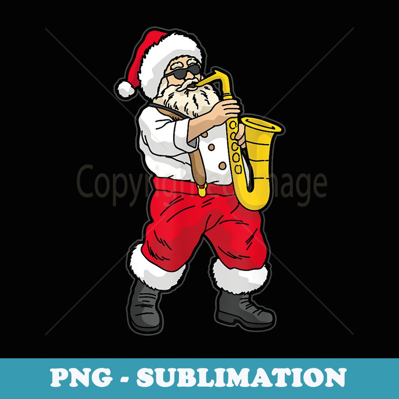 Santa Claus playing Saxophone - Elegant Sublimation PNG Download