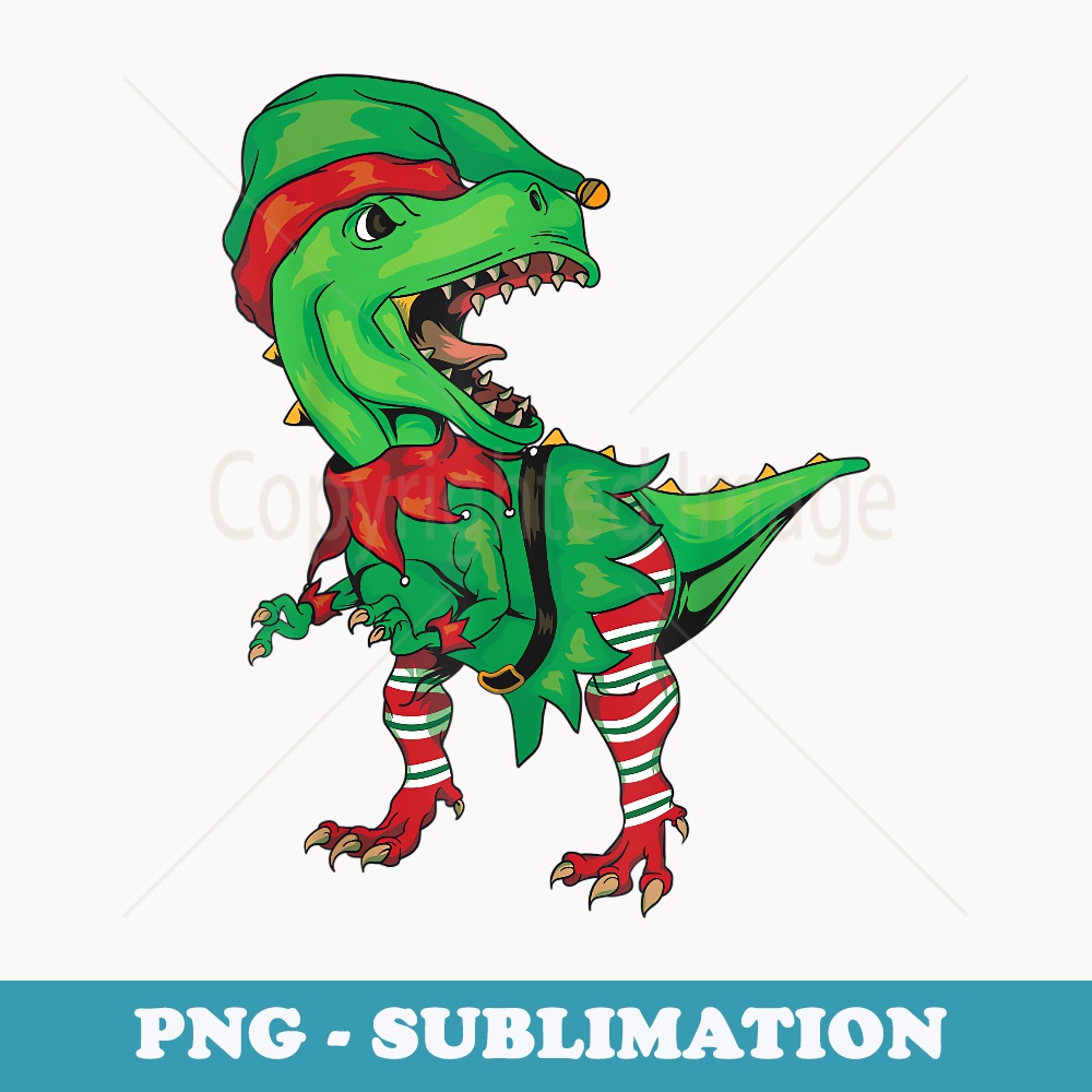 Dinosaur In Elf Costume Christmas Gnome Rex - Premium Sublimation Digital Download