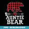 Cutest Dark Red Pleid Xmas Aunt Pajama Family Auntie Bear - Creative Sublimation PNG Download
