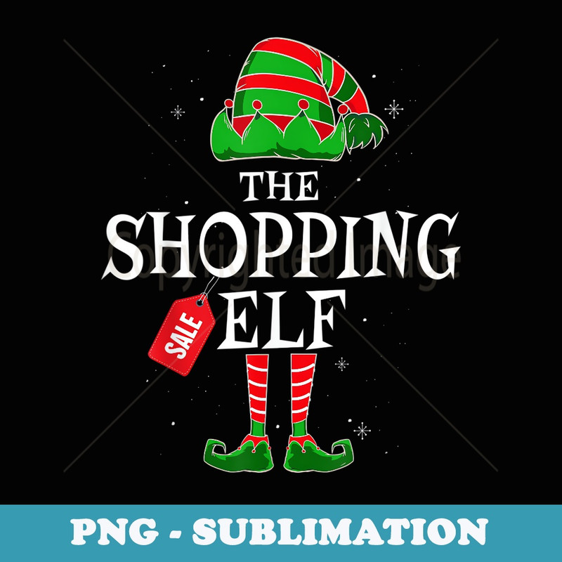 Shopping Elf Group Matching Family Christmas Holiday Funny - PNG Transparent Sublimation File