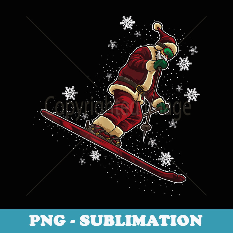 Skiing Santa Claus - Funny Winter Sports For Xmas - Exclusive Sublimation Digital File