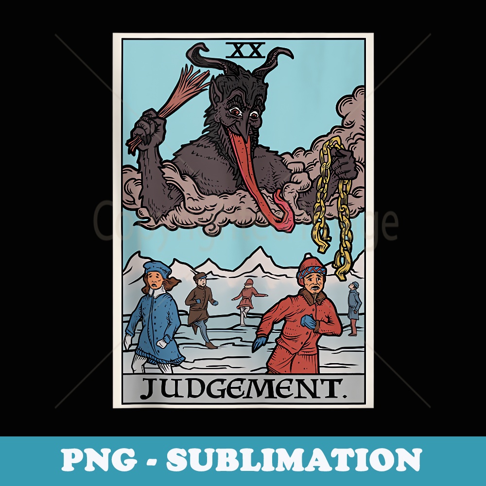Krampus Judgement Tarot Card Funny Christmas Gothic Horror - Artistic Sublimation Digital File