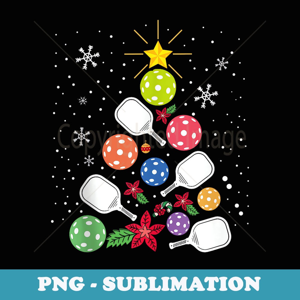 Pickleball Christmas Tree Santa Pickleball X-mas Lights - Exclusive Sublimation Digital File