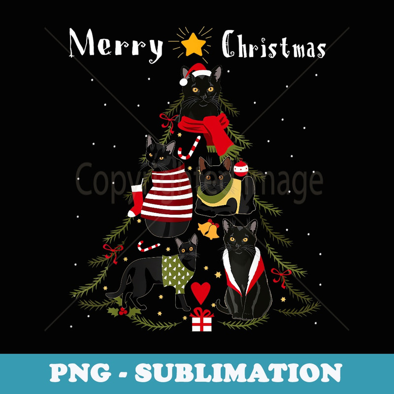 Christmas Tree Bombay Cat Lover Xmas Cat Owner - PNG Transparent Sublimation File