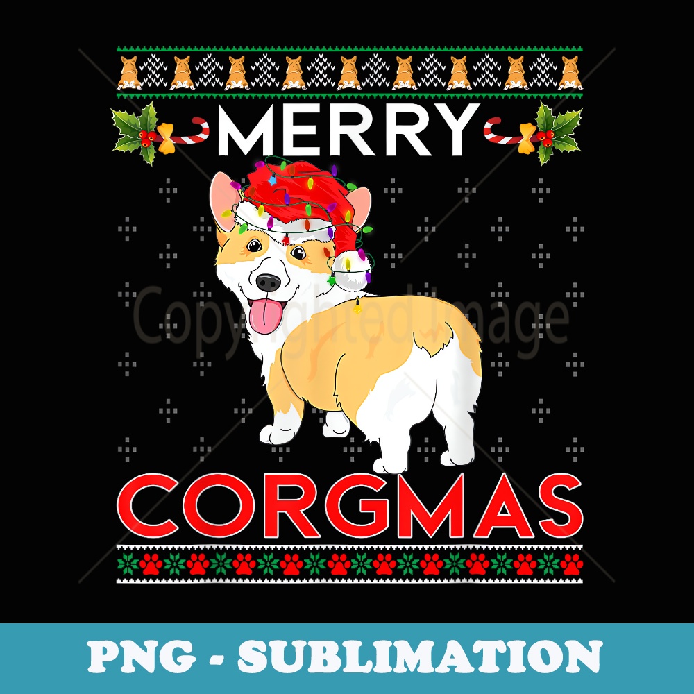 Merry Corgmas Ugly er Funny Corgi Christmas Dog Lover - Decorative Sublimation PNG File