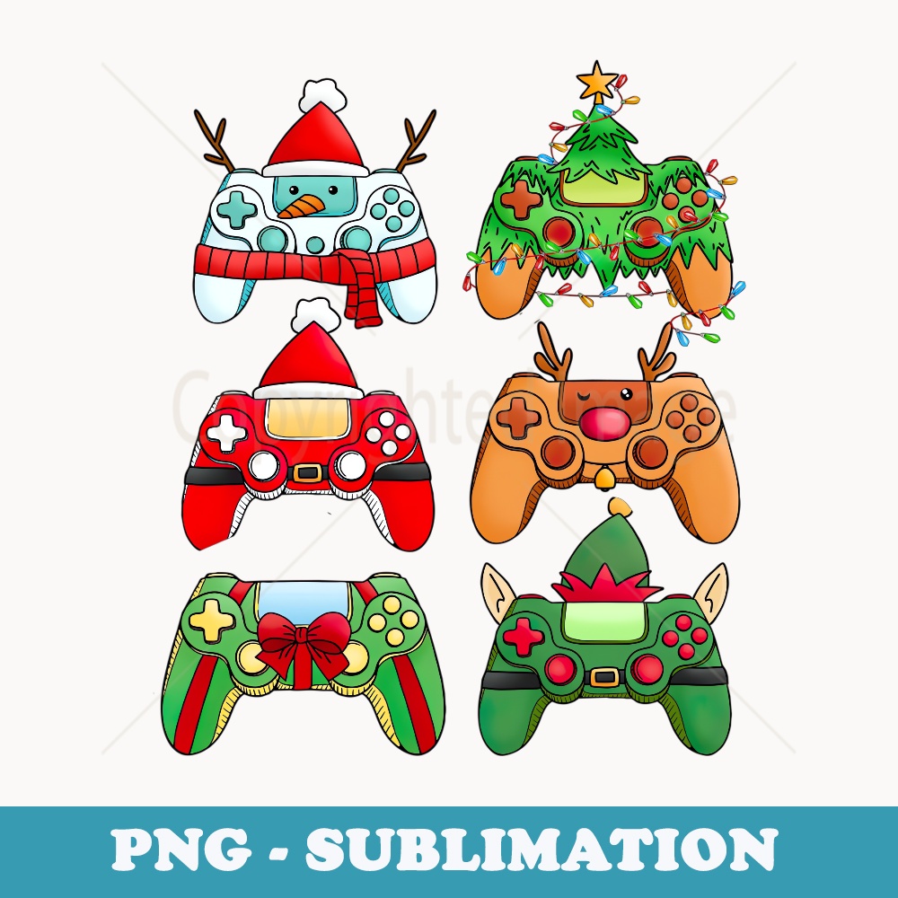 Christmas Controllers Santa Elf Gaming Snowman Boys - Sublimation Digital Download