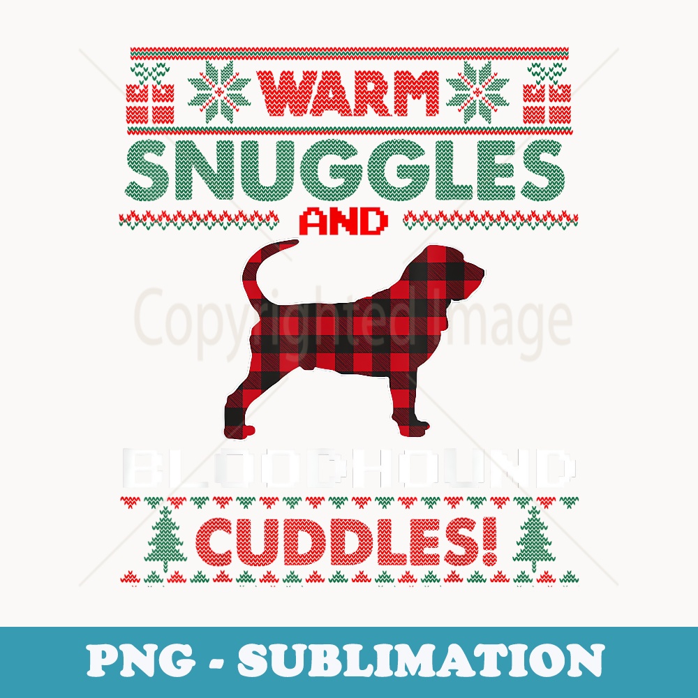 Bloodhound Dog Christmas Pajama Ugly Christmas er - Unique Sublimation PNG Download