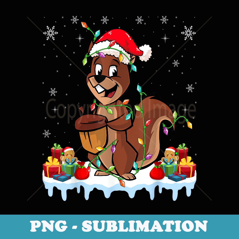 Chipmunk Wearing Santa Hat Xmas - Chipmunk Lover Christmas - Instant PNG Sublimation Download