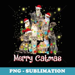cat christmas tree, merry catmas, funny cats, xmas - trendy sublimation digital download