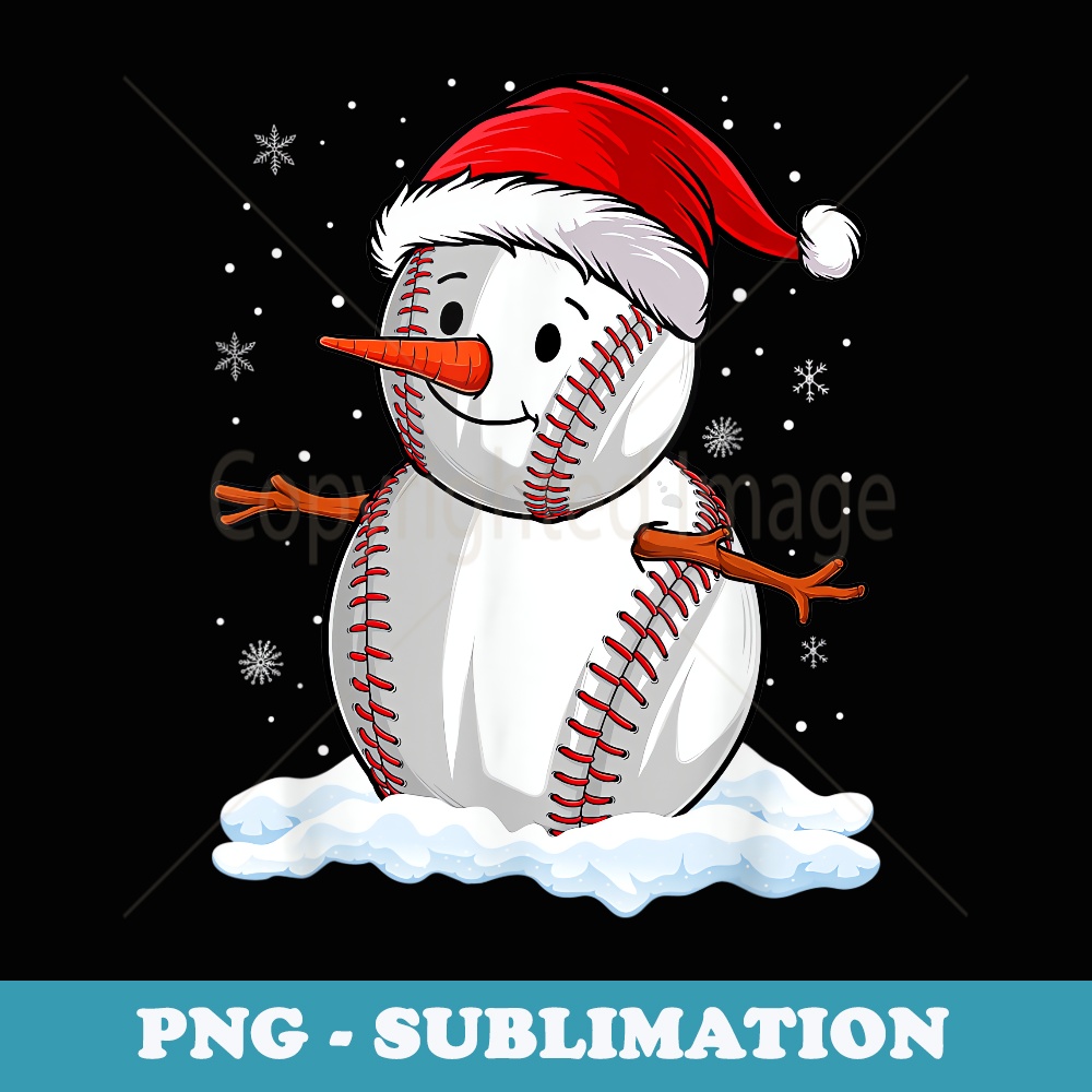 Baseball Snowman Christmas Baseball Player Xmas Party - Exclusive Sublimation Digital File