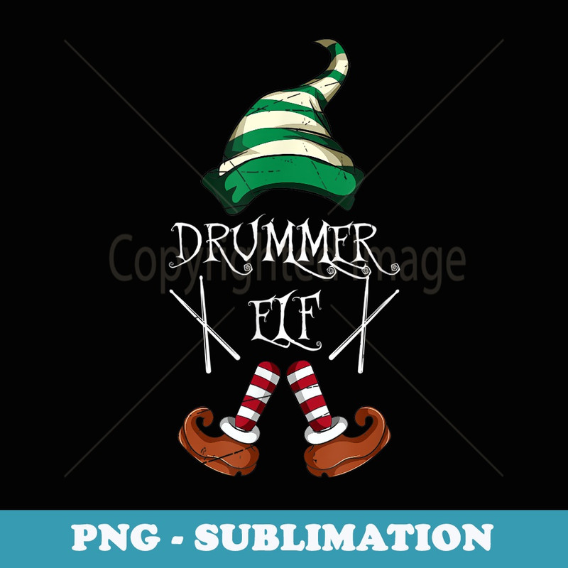 Xmas Drumsticks Music Matching Drummer Elf Pajama - Trendy Sublimation Digital Download