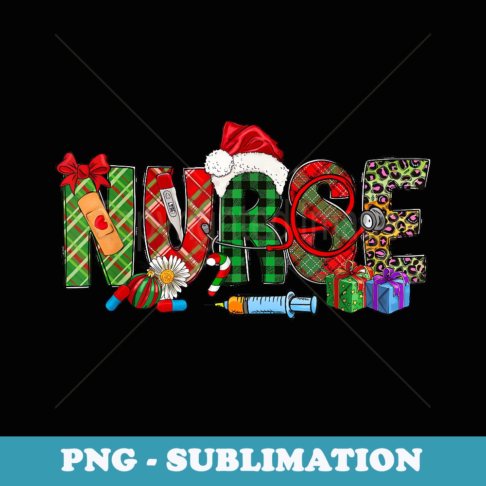 Nurse Christmas Reindeer Nurse Plaid NICU RN LPN Scrub Top - Special Edition Sublimation PNG File