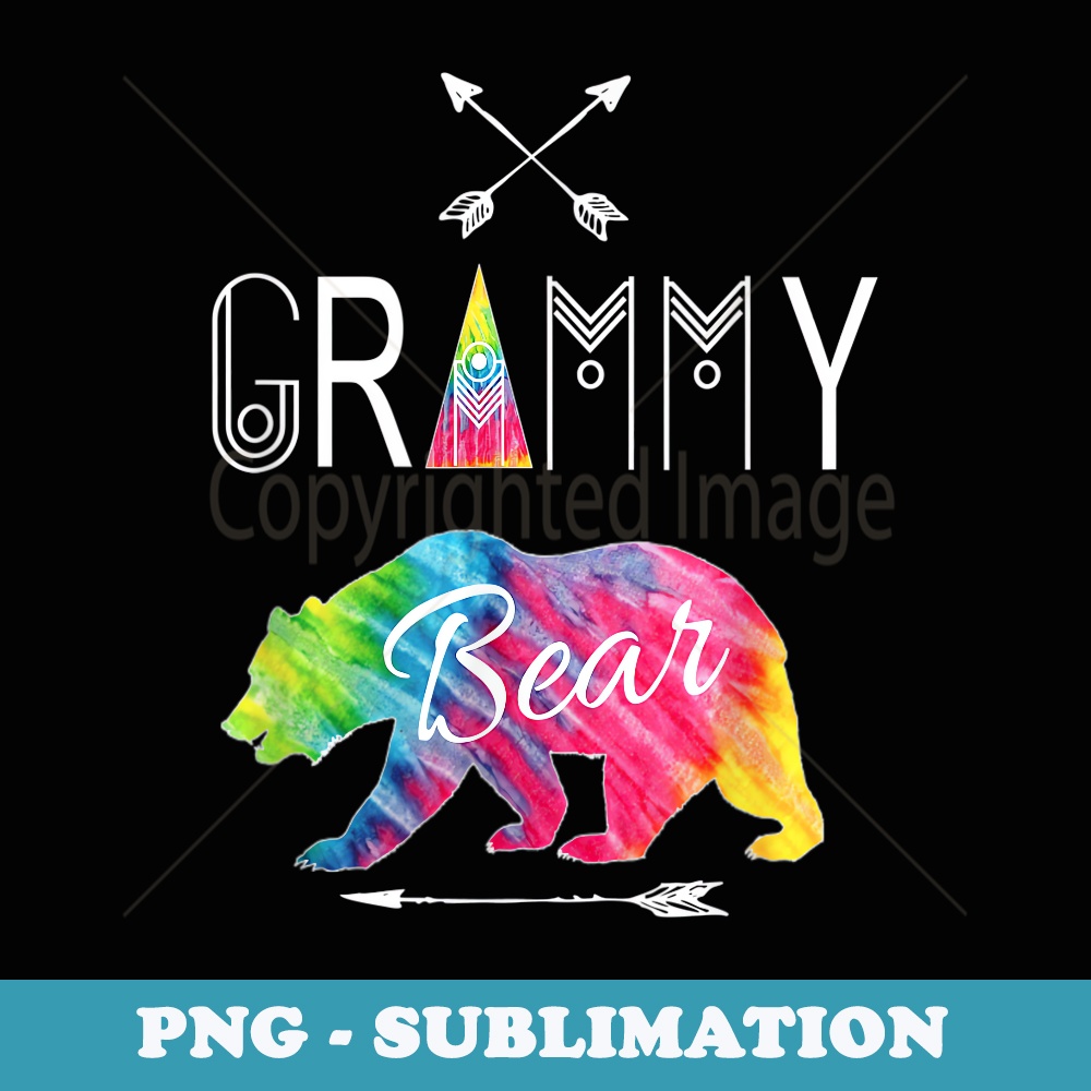 Grammy Bear Family Tye Die X-mas Camping - High-Resolution PNG Sublimation File