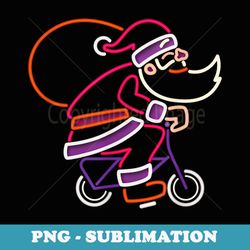 christmas mtb bmx bike cyclist biker santa cycling xmas - decorative sublimation png file
