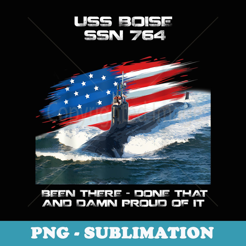 USS Boise SSN-764 American Flag Submarine Veteran Xmas - PNG Transparent Sublimation Design