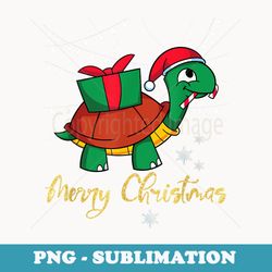merry xmas pajama party toddlers christmas turtle - elegant sublimation png download