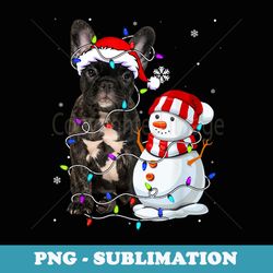 cute french bulldog santa hat christmas light xmas - signature sublimation png file
