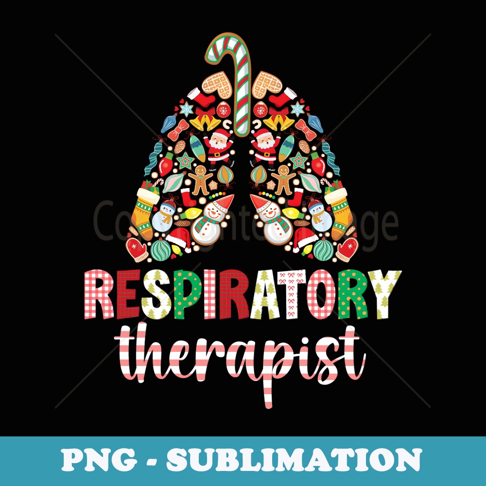 Respiratory Therapist Christmas Lungs RT Xmas Party - Instant PNG Sublimation Download