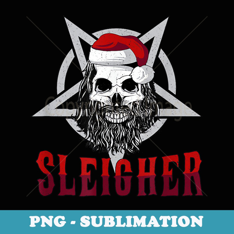 Sleigher Santa slayer heavy metal xmas Christmas - Exclusive PNG Sublimation Download