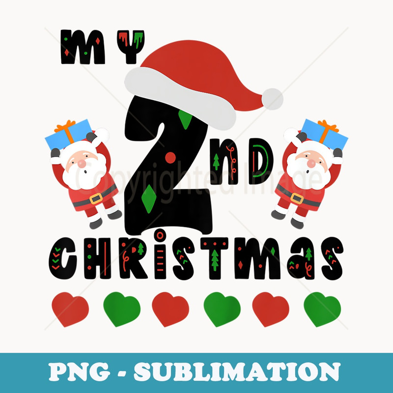 My Second Christmas Baby Child 2nd Xmas Idea - Elegant Sublimation PNG Download