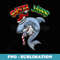 Santa Jaws - Shark Dressed As Santa Claus - Xmas Pun - Sublimation Digital Download