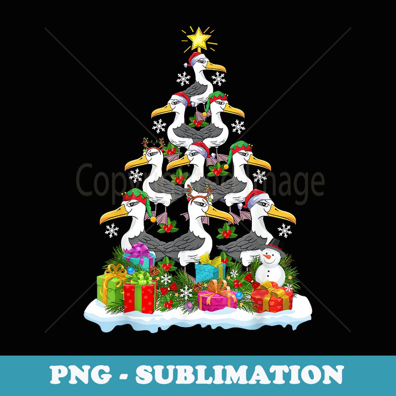 Albatross Bird Xmas Tree Lighting Santa Albatross Christmas - Modern Sublimation PNG File