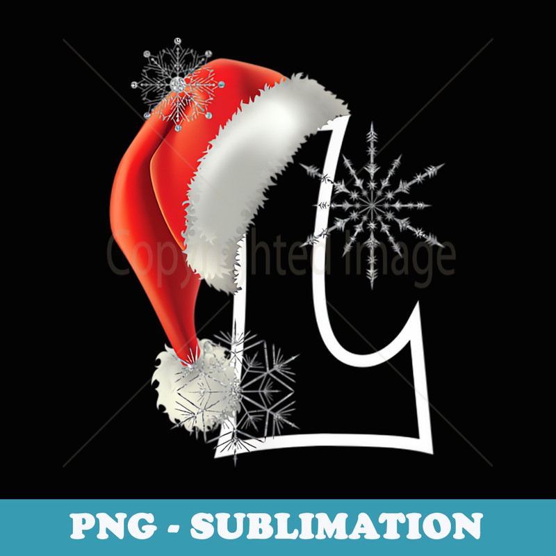 Cutest Capital Letter L Santa Monogram Christmas Holidays - Artistic Sublimation Digital File