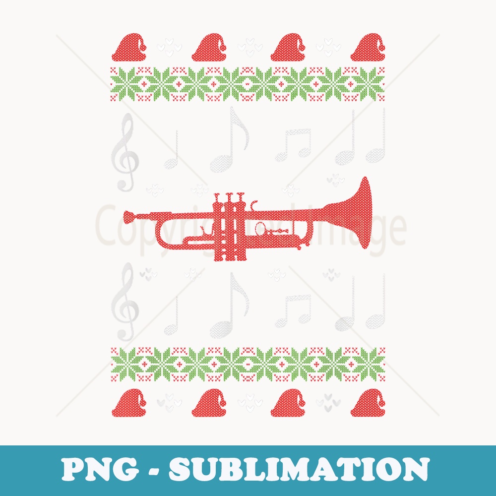 Ugly Christmas er Style Trumpet Player - Instant Sublimation Digital Download