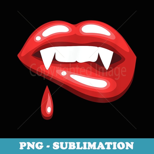 Vampire Drip Vampire Lips And Fangs Bite Lip With Blood Drip - Stylish Su | Inspire ...