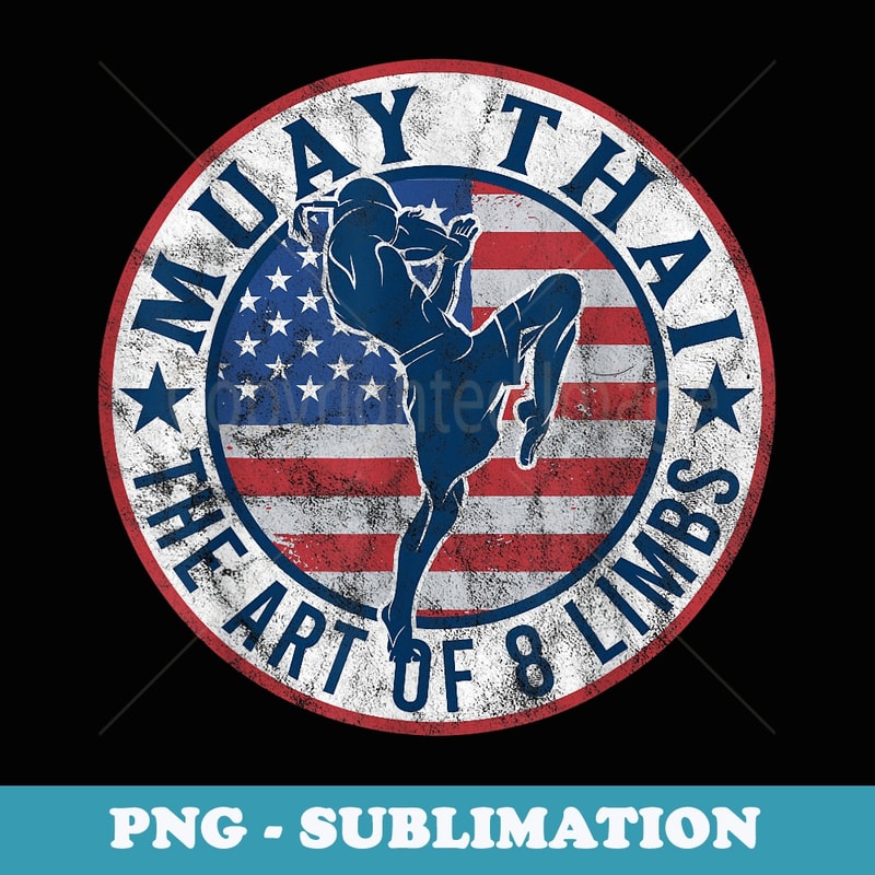Vintage Muay Thai Karate Boxing Mixed Martial Arts - Creative Sublimation PNG Download