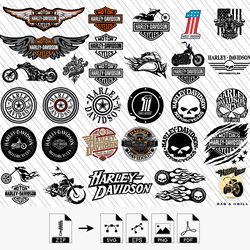 harley davidson svg, harley davidson png, cut files for cricut, silhouette - digital files bundle1