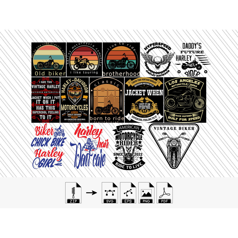 Harley Davidson SVG Harley Davidson PNG Cut Files For Cricut Silhouette Digital Files Bundle4 0