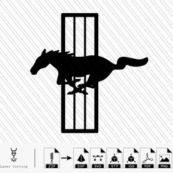 ford mustang - digital files for laser cutting - igs, stl, stp, dxf, svg, pdf, png, eps.1