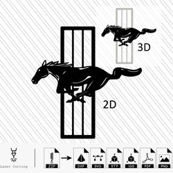 ford mustang - digital files for laser cutting - igs, stl, stp, dxf, svg, pdf, png, eps.2