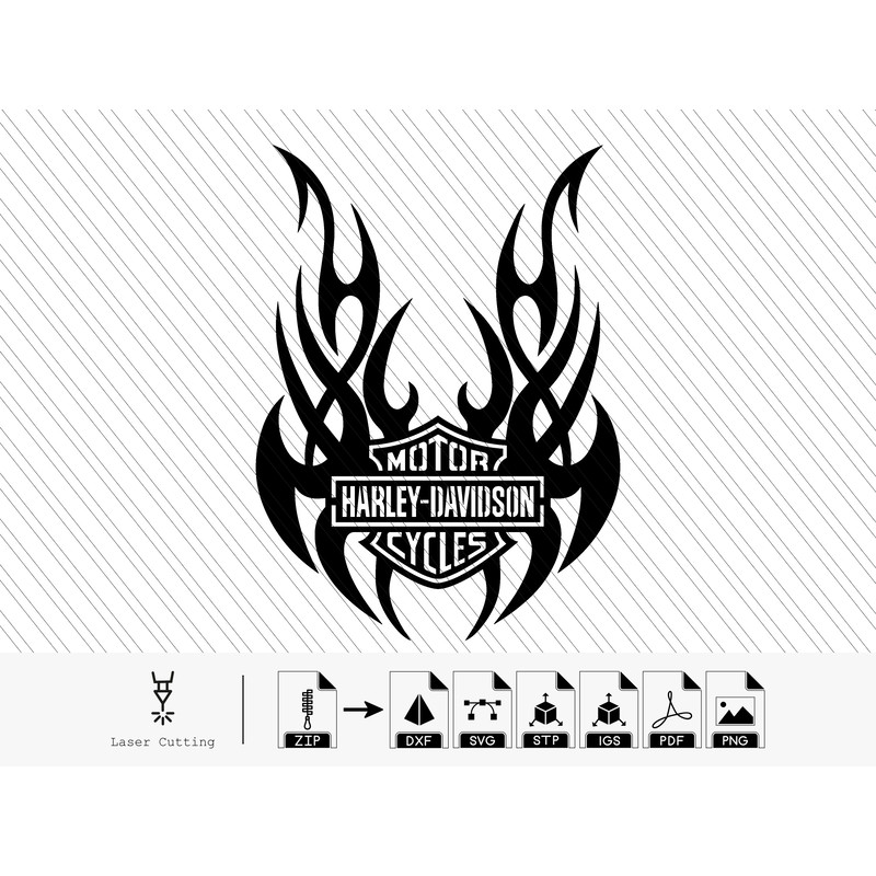 HARLEY DAVIDSON Digital Files For Laser Cutting Igs Stl Stp Dxf Svg Pdf Png Eps6 0