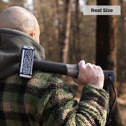 war hammer, hand forged viking hammer, functional blacksmith hammer gift with engraving, nordic battle hammer..