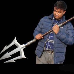 handmade trident 170 cm length using a trident from pakistan.three arrow blade. real working trident khukuri-kukri knive