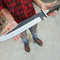 Custom Made Carbon Steel 25 Long Rambo Bowie Knife With Stag Horn Handle 0
