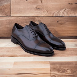 premium quality handmade leather dark burgundy black color men oxford cap toe shoes