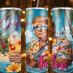 designs 20 oz tumbler and t-shirts chillen like a felon 1262